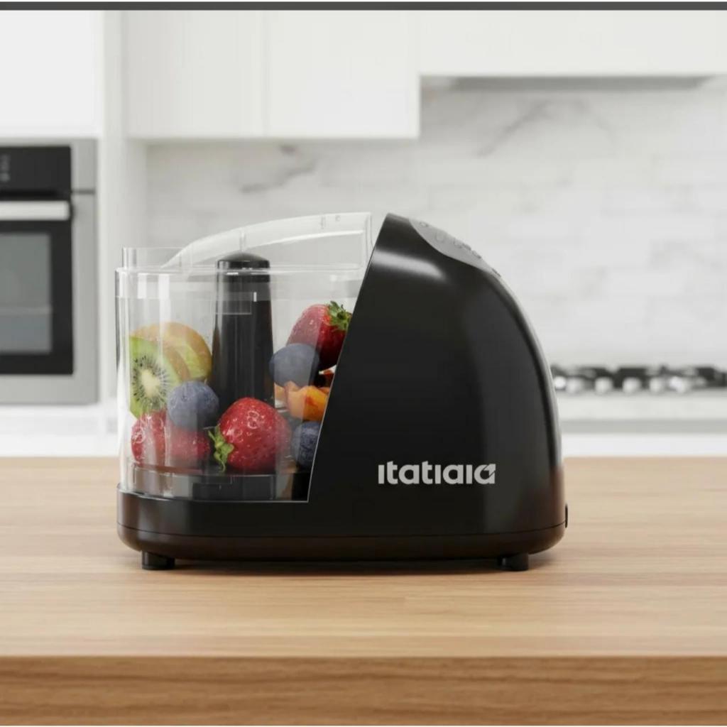 Mini Processador de Alimentos Itatiaia 150W – Preto | 350ml | Tampa Dosadora | Lâminas Inox | 127 V