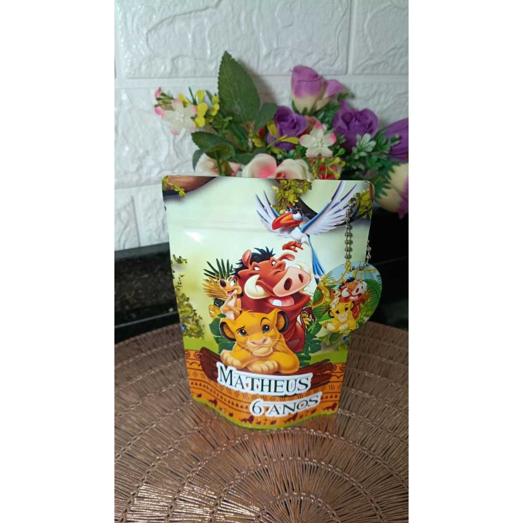 Saquinho Zip Lock Personalizado REI LEÃO/PERSONALIZADOS/ANIVERSÁRIO/FESTA INFANTIL/LEMBRANCINHA