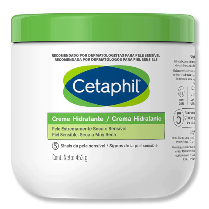 Cetaphil Creme Hidratante Corporal 453g Pele Seca e Sensível Hidratação Intensa Dermatológico