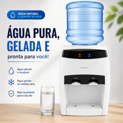 Bebedouro De Galão Agratto Filtro de Água Bivolt Refrigerador Água Natural Gelada Elétrico De Mesa