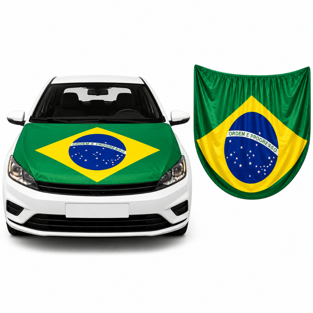 Bandeira Do Brasil Para Capô De Carro Universal  - Copa do Mundo Torcedor Seleção Brasileira
