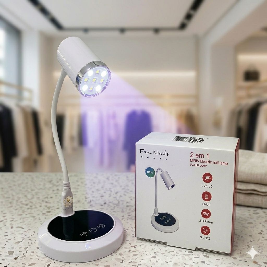 Luminária Secadora De Unha Gel Mini Cabine Uv Led Flexível Led e Uv com Temporizador