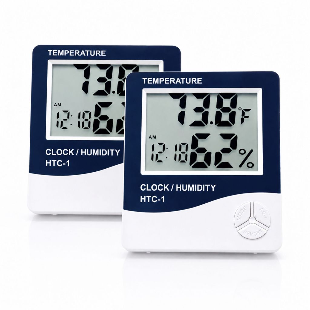 Higrômetro Digital Para Extensão De Cílios Medidor De Umidade Temperatura Relógio Alarme Calendário Lash Designer