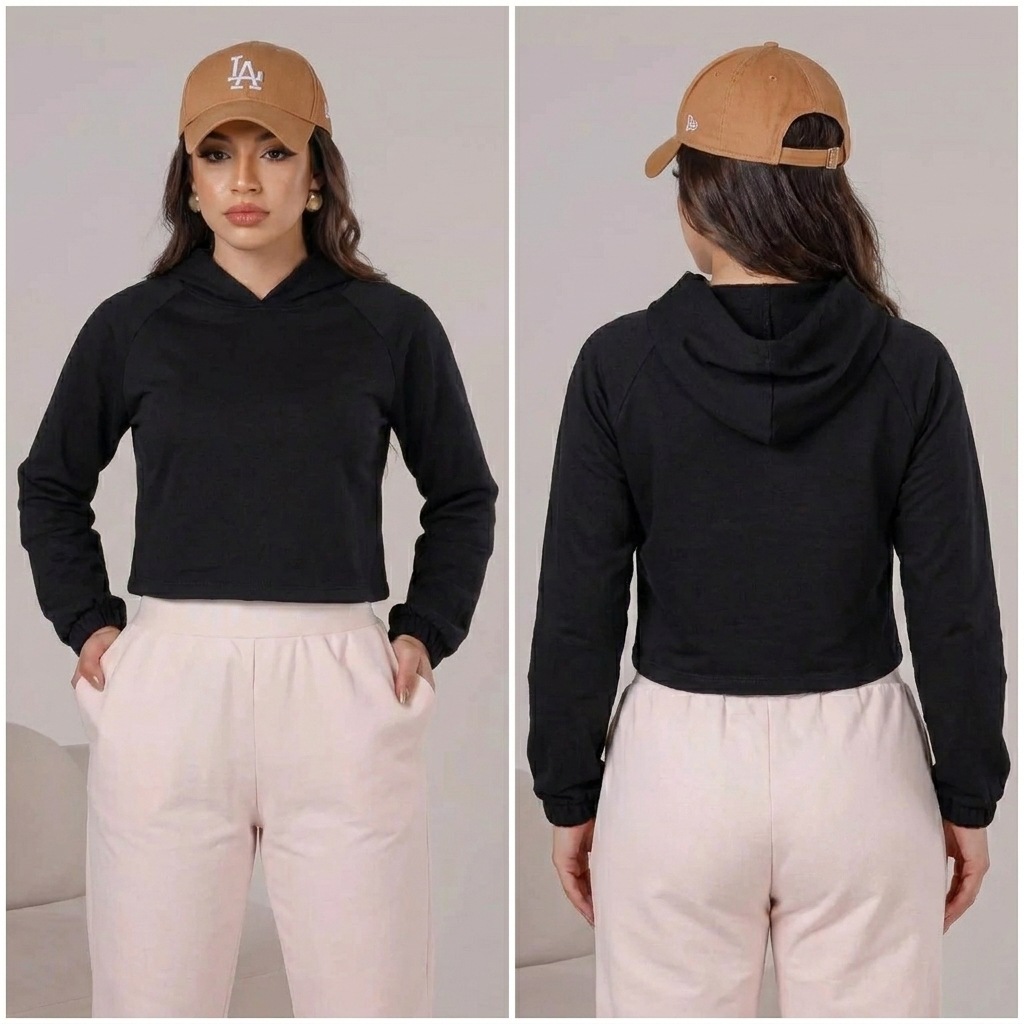 Blusa Moletom Feminino Moletom Flanelado Cropped Felpado Casaco Moletom Capuz Moletom Quente Inverno