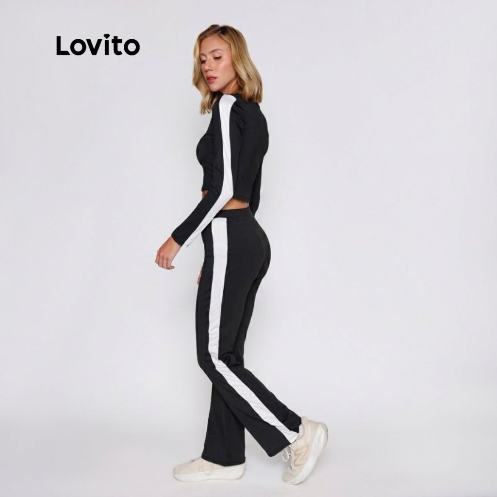 Lovito Conjunto Esportivo Com Detalhes Contrastantes SOB16721702