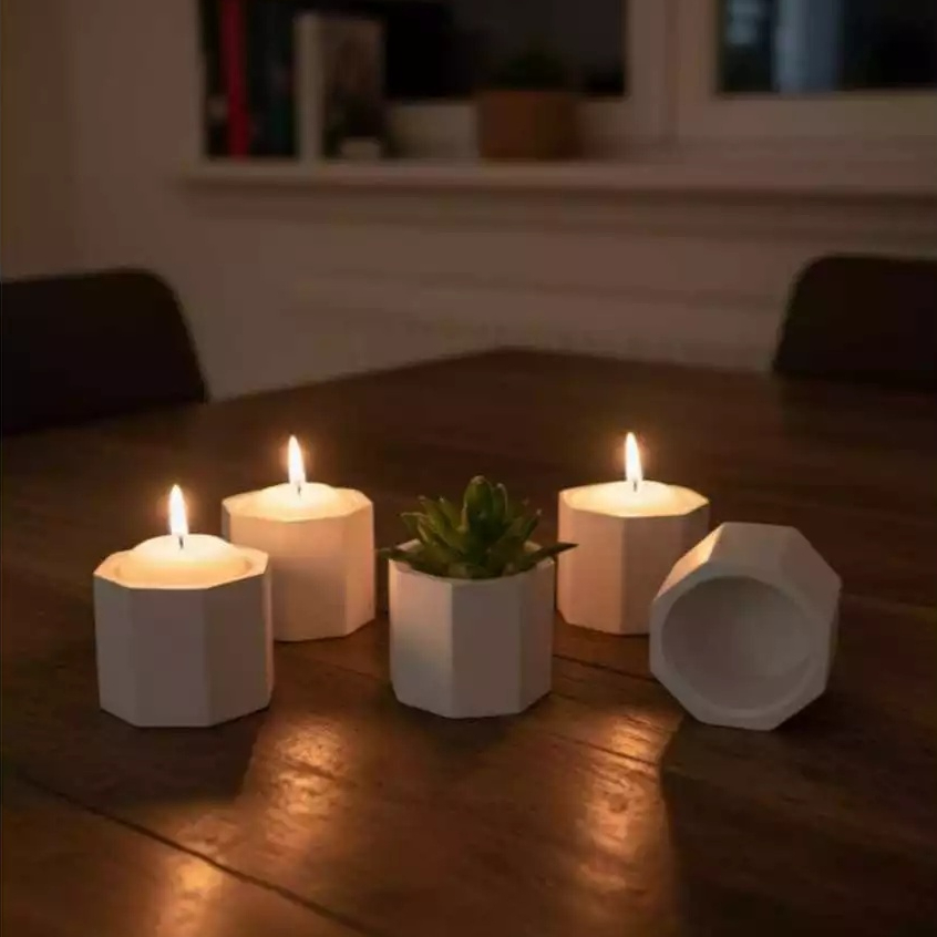 Kit de 10/50 ou 100 Vasinhos de Gesso para Suculentas Lembrancinhas Octogonal