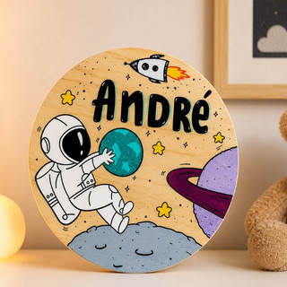 Placa Redonda Decorativa Porta MaternidadePersonalizado C/Nome Porta Decorativo MDF 20cm C/ e S/ Cordão Casa e Decoração