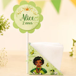 Centro de Mesa PRINCESA E O SAPO TIANA Porta Guardanapo Decoração Festa Infantil Lembrancinha