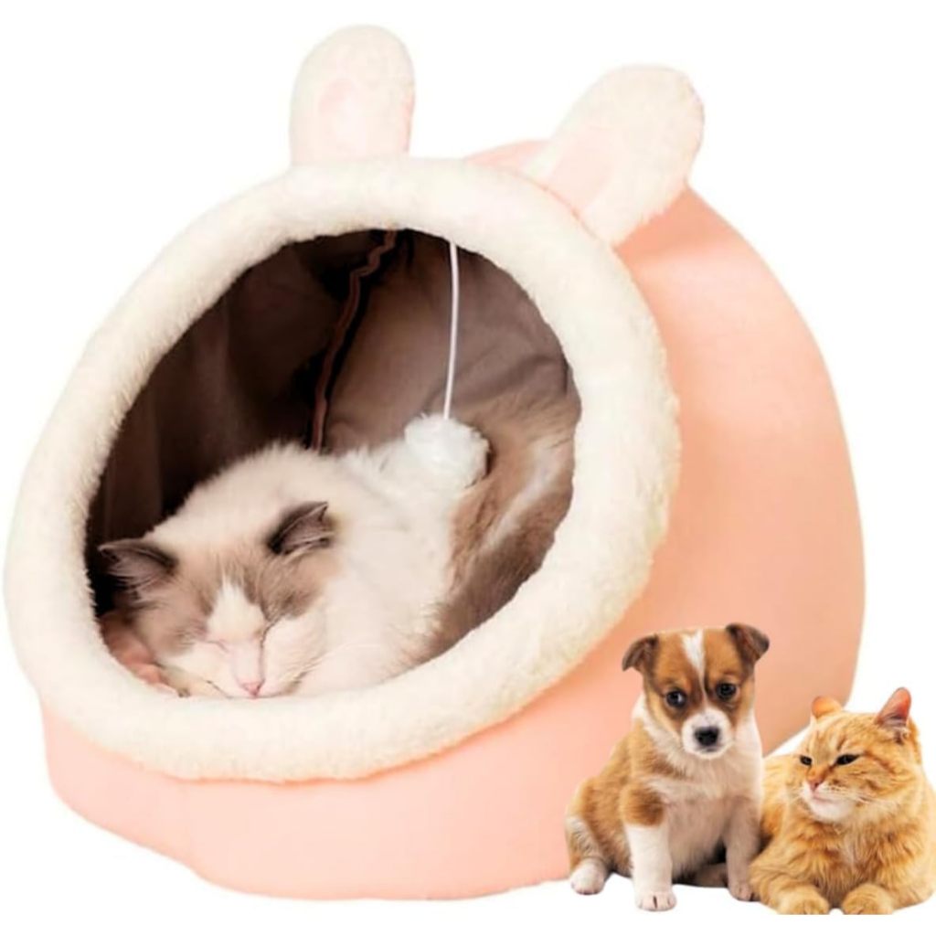 Caminha Toca Casinha De Pelúcia Cabana Luxo Rosa Pet Gatos Cachorros Pequenos  Confortável