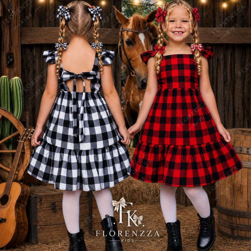 Vestido Infantil Menina Princesa Xadrez  QUADRILHA JUNINO LAÇAMENTO
