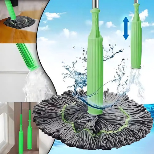 Mop Esfregão Giratório 2 Em 1 Microfibra 134x55cm Sem Balde