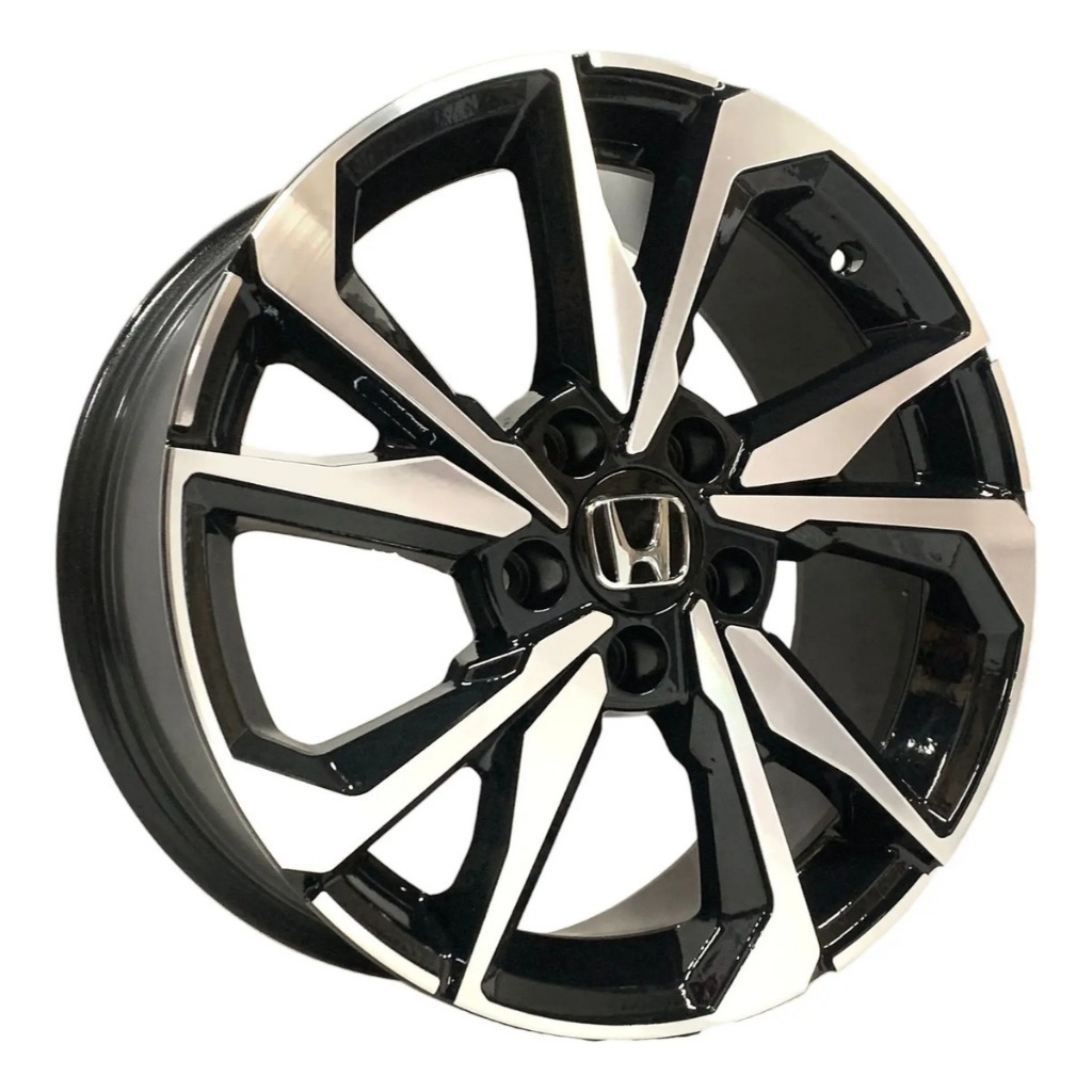Jogo De Roda Aro 17 Honda Civic G8 G9 G10 Vtec Crv Hrv Exl 2008/2026 5x114,3 Preta Diamantada