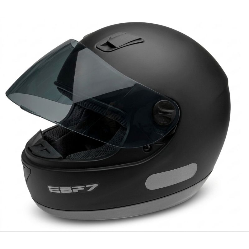 Capacete EBF 7 Solid C/Viseira Fume+Narigueira+Kit Botoes+Viseira Transparente