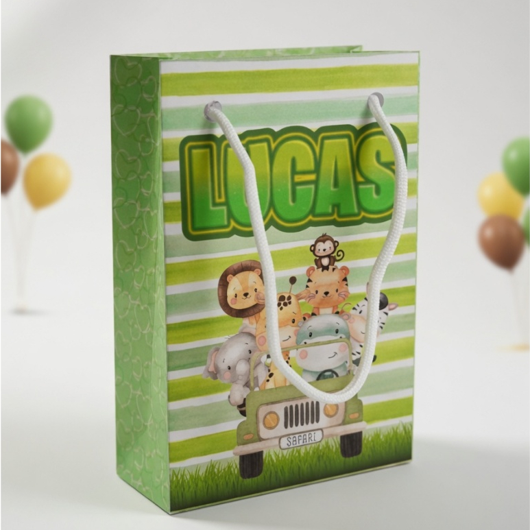 Sacolinha Safari  / Sacola Personalizada / Lembrancinha personalizada / Aniversário