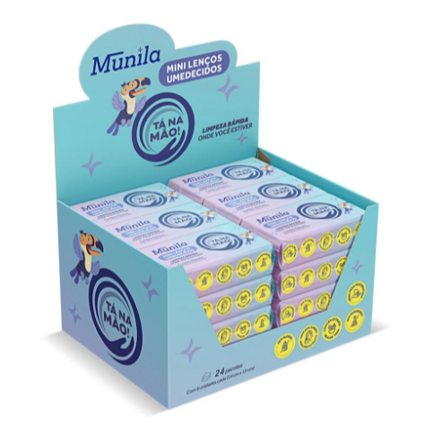 Munila mini lenço umedecidoTa na Mão display com 24