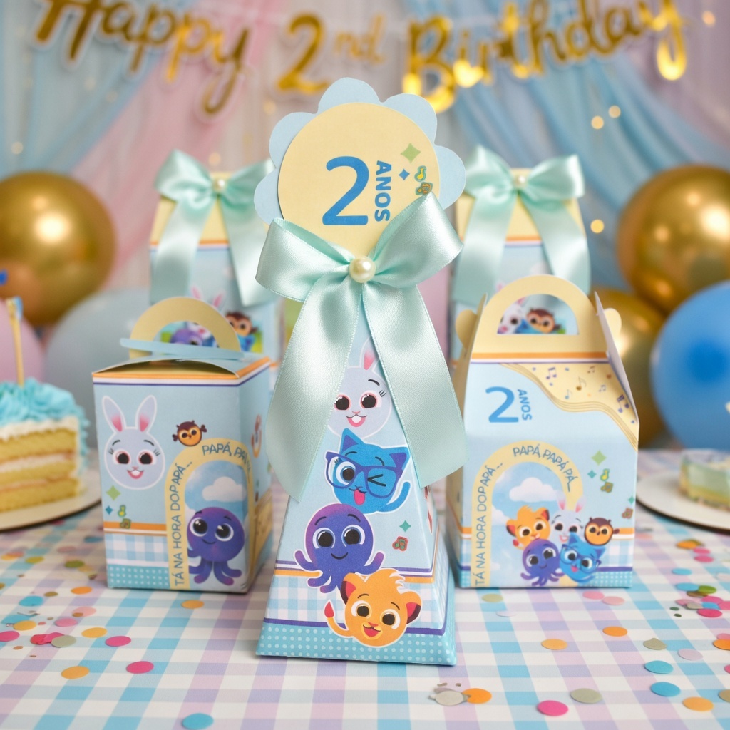 Caixinhas personalizadas tema bolofofos meninos lembrancinha sacolinha festa infantil