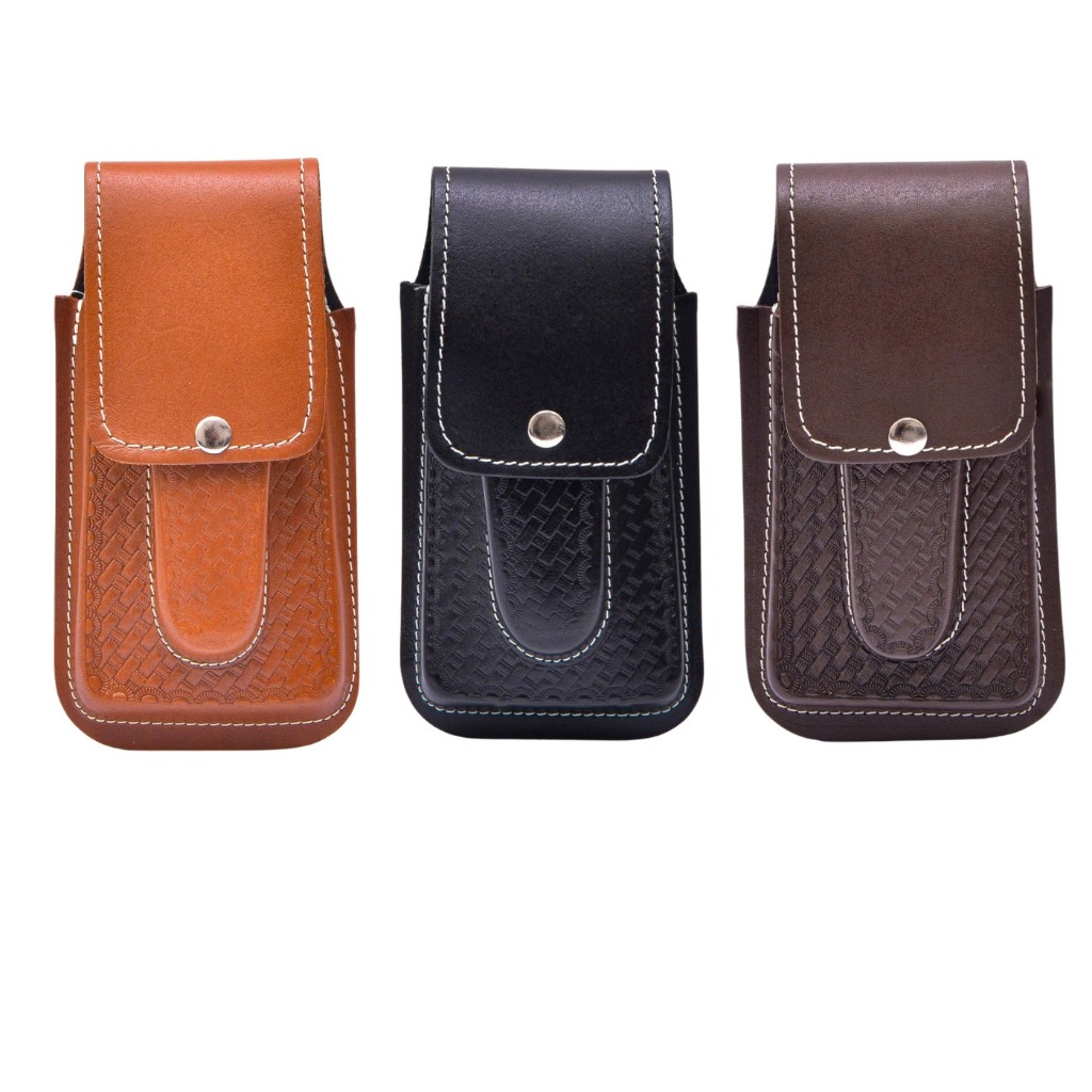Kit 3 un Bainha Capinha Country Canguru Celular Canivete Couro Legítimo