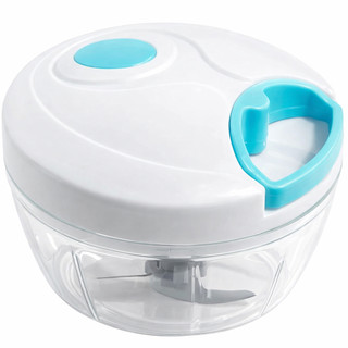 Processador Manual De Alimentos 500ml 3 Lâminas Inox Triturador Picador De Alho Cebola Legumes Multiuso Corda Retrátil