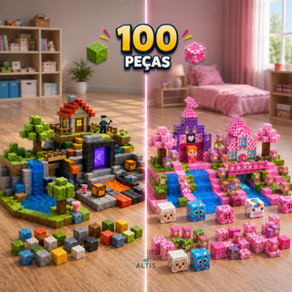 Blocos de Construção Magnéticos de Montar Brinquedo Infantil Craft Educativo