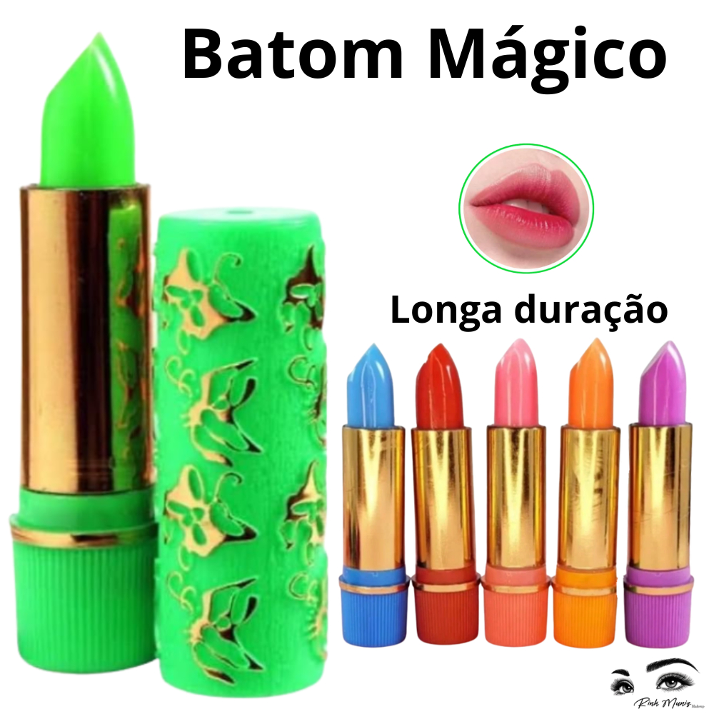 Mia Make Batom Mágico Longa Duração | Cor Personalizada nos Lábios | Hidratante e Efeito Natural