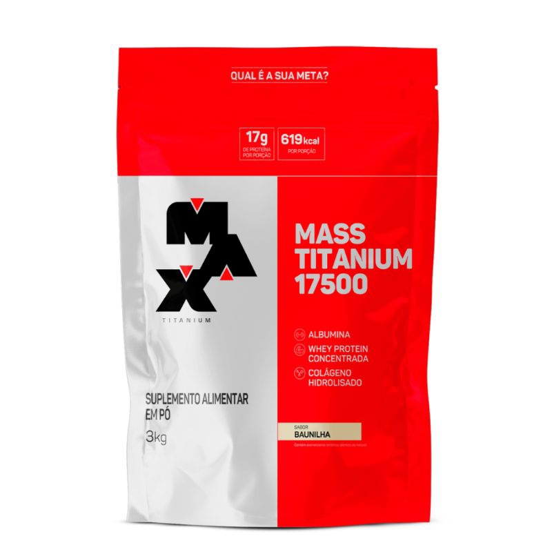 Mass Titanium 17500 Hipercalórico Max Titanium 3Kg Suplementos Massa Refil