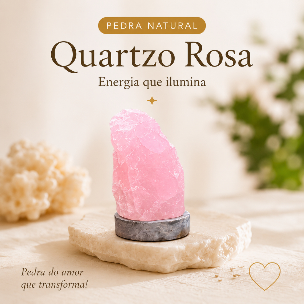 Quartzo Rosa Na base Natural Bruto Pedra do Amor Proteção Paz Limpeza Energética Decoração Zen