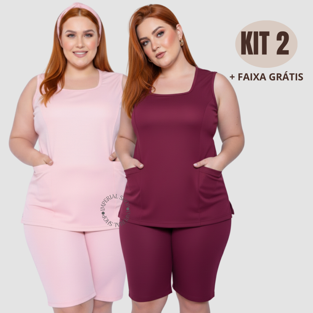 KIT 2 Uniforme Babá Domestica Camareira Copeira Empregada Plus- CONJ RIO