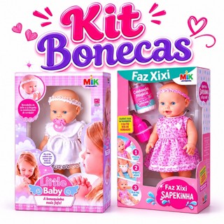 Kit Boneca Que Reza Primeira Oração + Boneca Que Faz Xixi Bebe que Fala Tipo Bebe Reborn