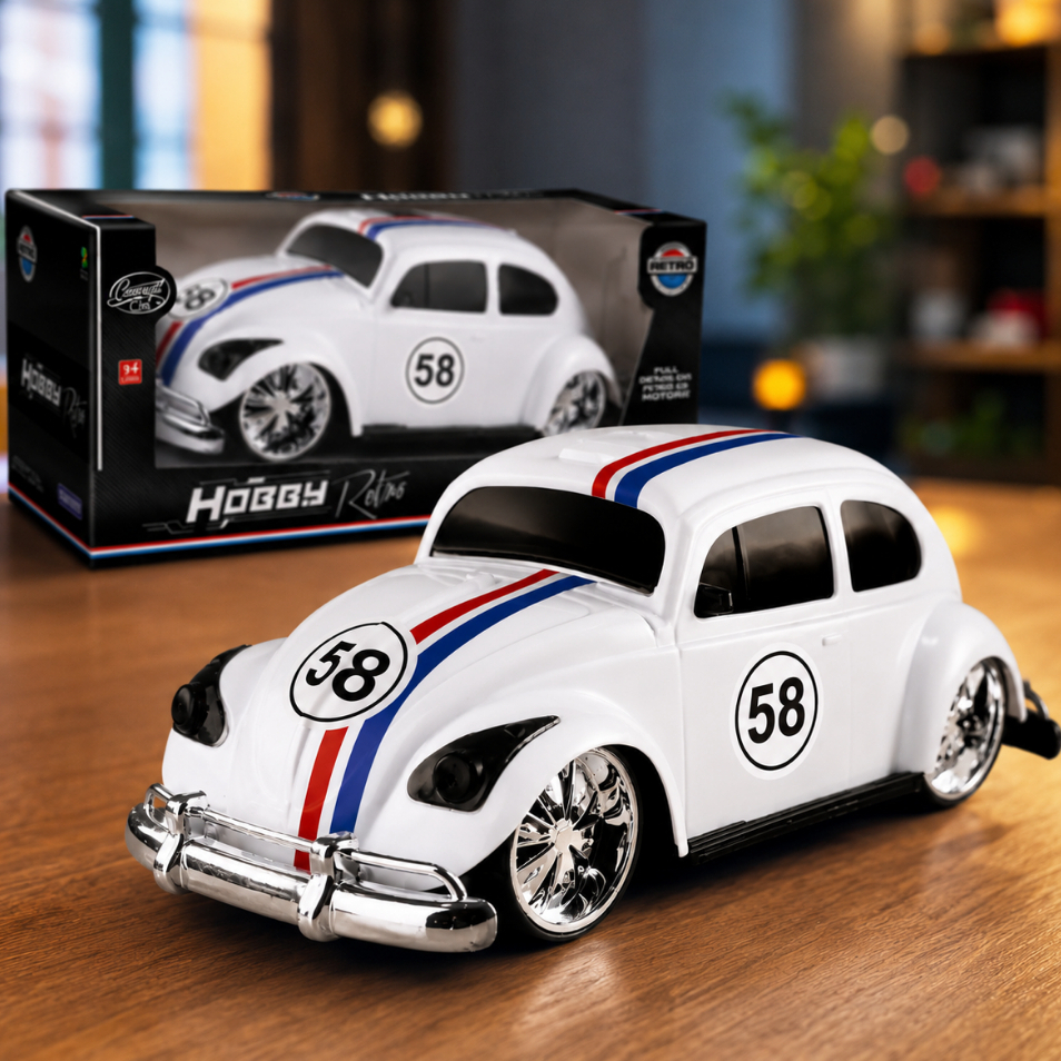 CARRINHO GRANDE INFANTIL HERBIE DE BRINQUEDO CARRO FUSCA RETRÔ CRIANÇA HOBBY Miniatura