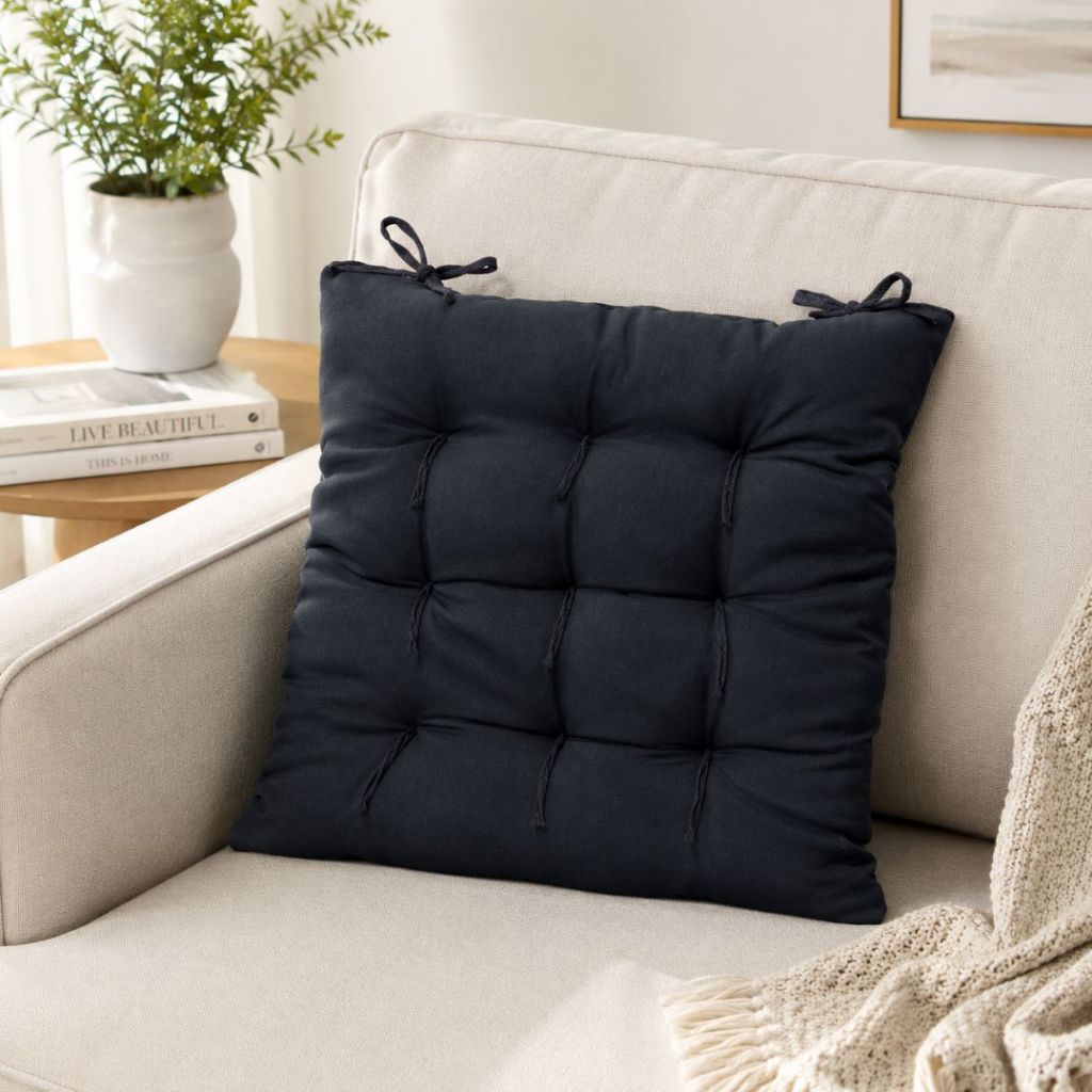 Kit 6 Assentos Futon Oxford Liso 40x40cm Para Cadeiras Confortável Decorativo