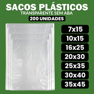 200 Unidades De Saquinho Transparente Sem Aba Colante Saco Para Roupa Embalagem lembrancinha