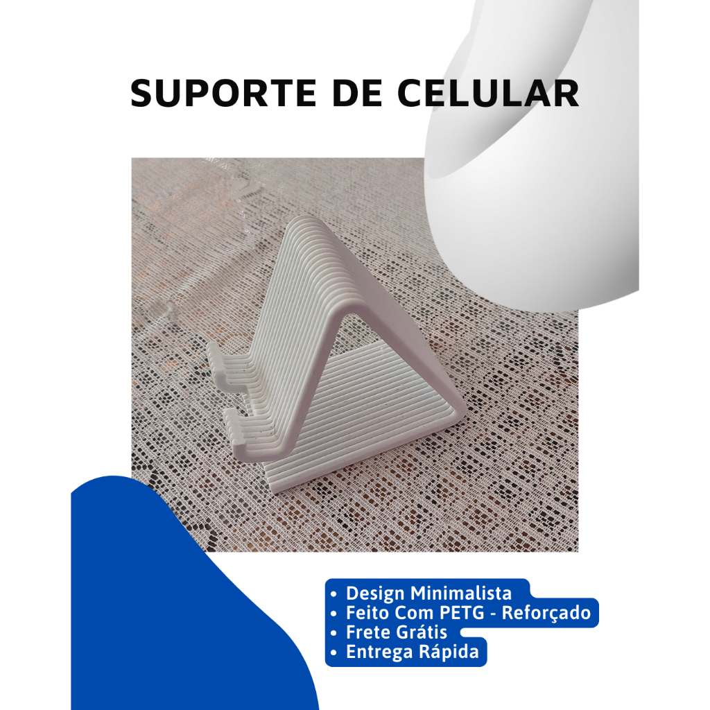 Suporte De Celular Geometric De Mesa Design Minimalista Resistente Para Smartphone