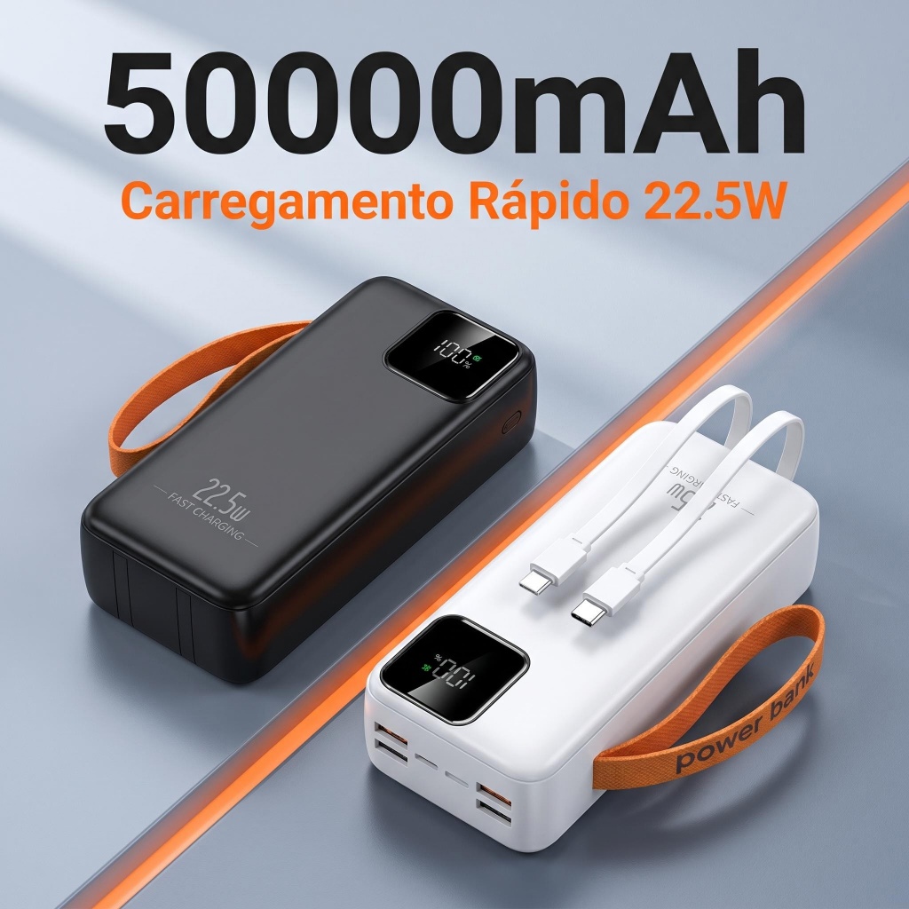 Carregador Portátil portátil grande 50000mah Turbo 22,5W PD carregamento ultrarrápido