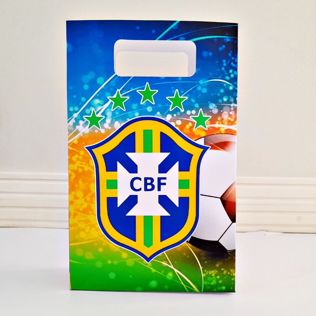 PEGUE E MONTE-Sacolinha surpresa COPA FUTEBOL BRASIL lembrancinha personalizada mimo bolsa para festa