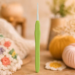 Agulha Crochê Círculo S/A Soft Cabo Emborrachado Profissional Alumínio Ergonômica Artesanato
