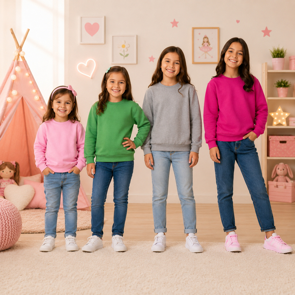 Kit 2 Casacos Moletom Infantil Feminino Menina Blusa Frio Manga Longa Confortável 3 a 12 Anos