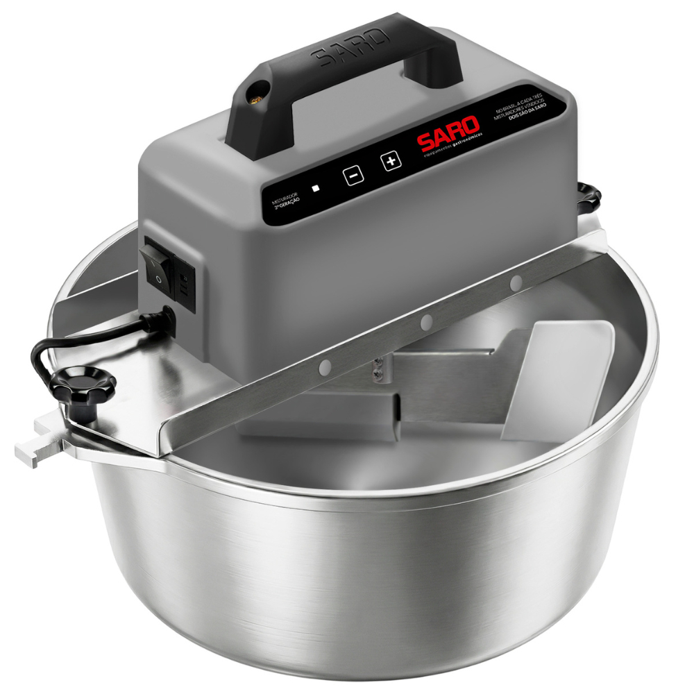 Panela para Mexer Salgados Doces Brigadeiros Automática 10L SARO Inox Bivolt