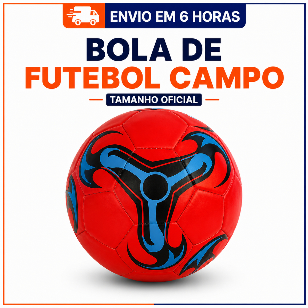 Bola de Futebol Campo em couro tamanho oficial