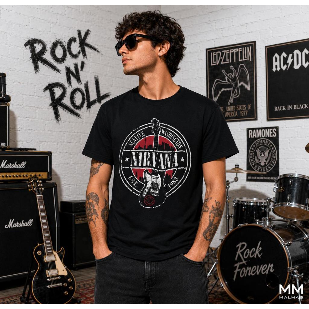 Camiseta Bandas de Rock Slipknot, Iron Maiden, Guns N' Roses, Linkin Park, Banda De Rock N Roll 100% algodão