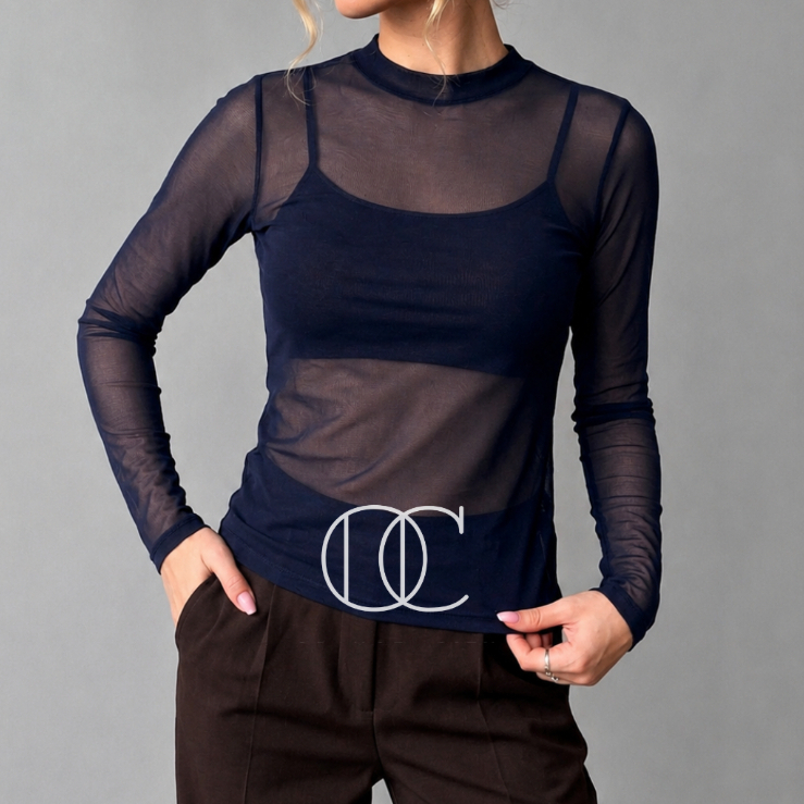 Blusa de Tule Manga Longa cores Inverno TMU 36 a 42