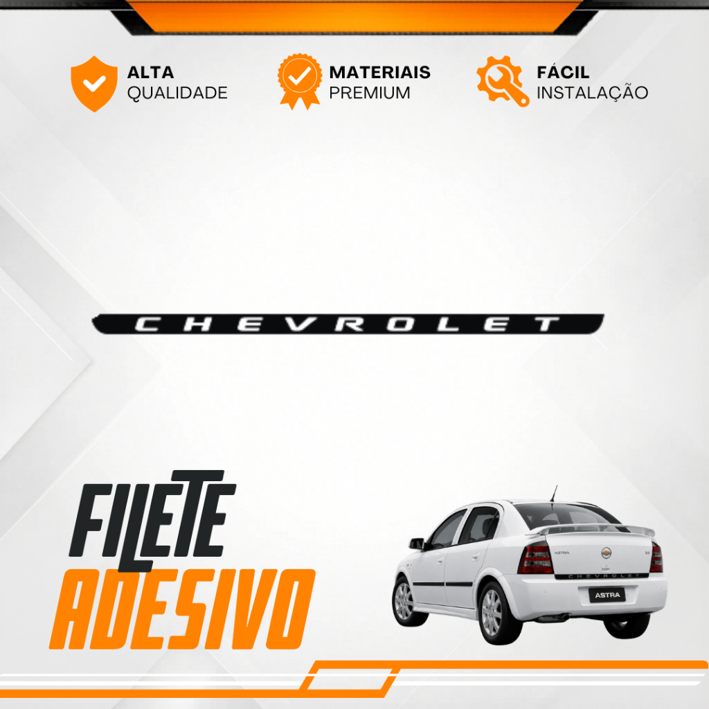 Filete Adesivo Porta Malas Astra Hatch Chevrolet Preto