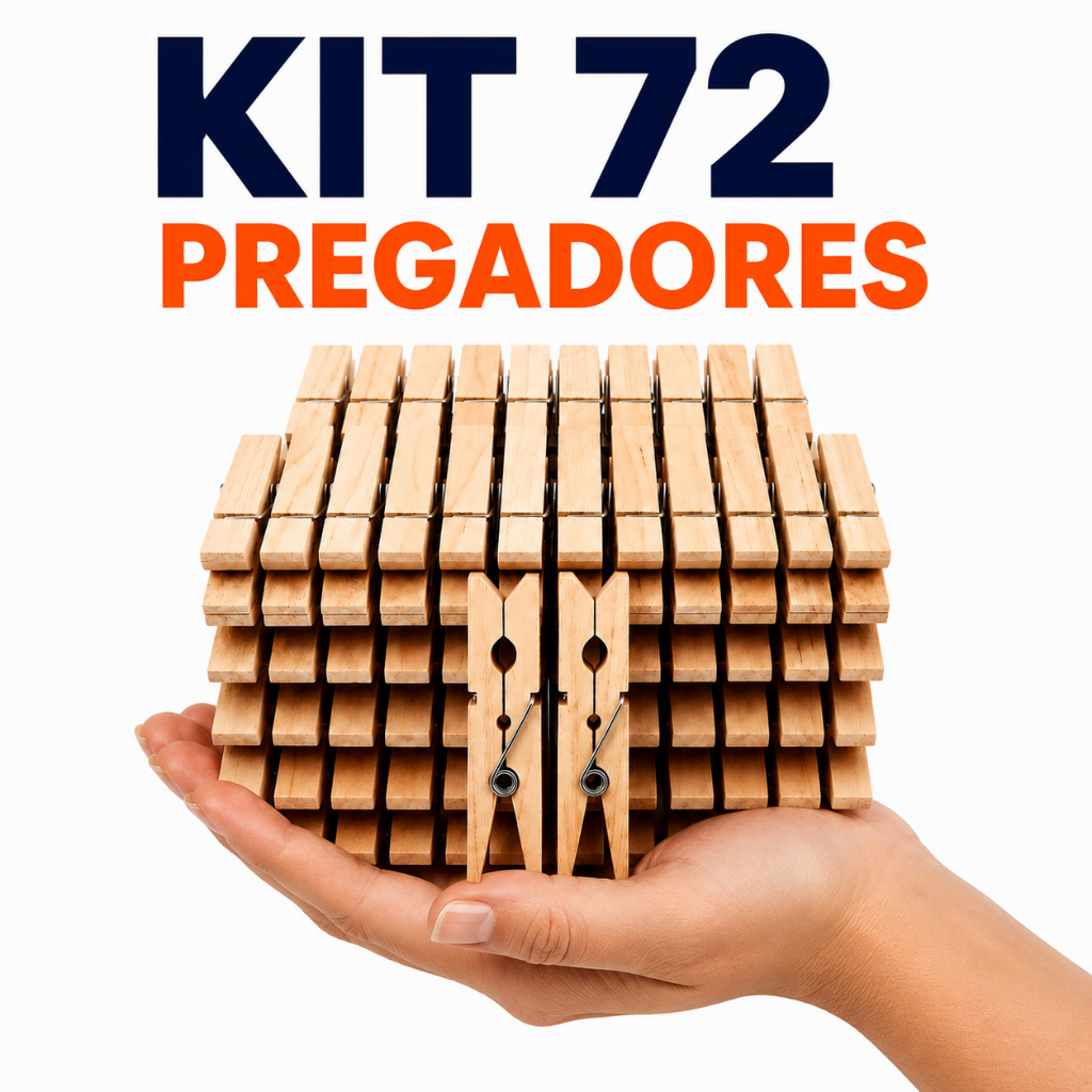 Prendedores Pregadores Roupa Madeira Artesanato Embalagem c/ 72 unidades