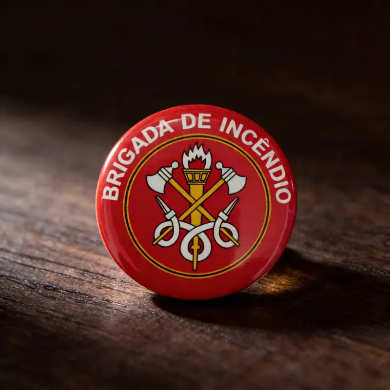 Botton Broche Brigada Incêndio Pin Brigadista Metal 1 Peça