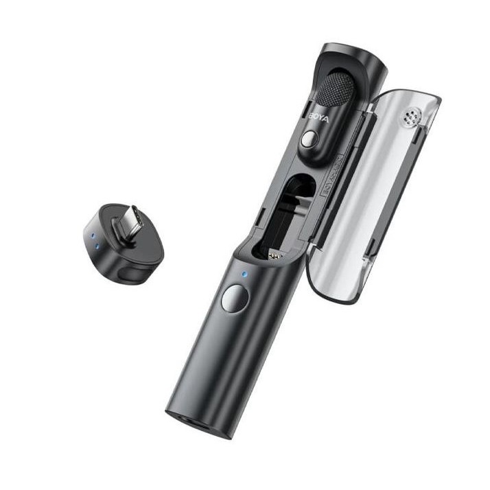 Microfone De Lapela Sem Fio Boya Magic 07 Para Android, Cor Preto