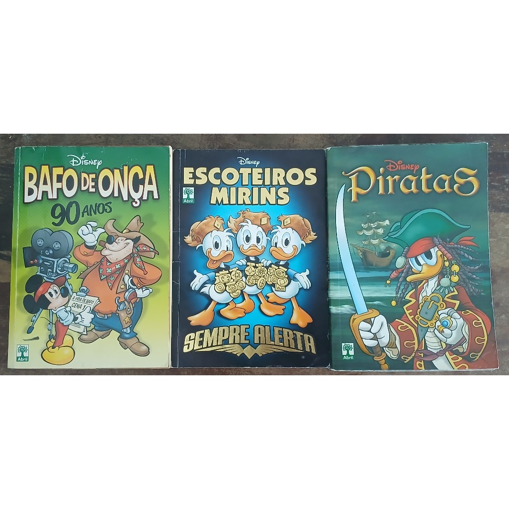 3 Gibis Disney Piratas Escoteiros Mirins Bafo de Onça Abril