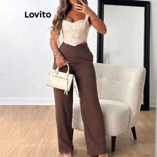 Lovito Calça Feminina Reta Alfaiataria PTNS68BX092