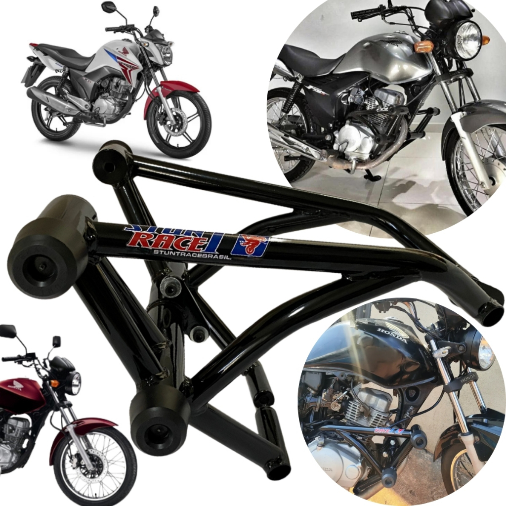 Protetor Stunt Race Cg 150 Honda Titan Fan Start Motor Slider Proteção CG150 CG-150