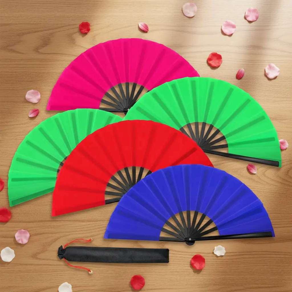 leque de mão grande (aberto 64cm) cor liso - C&S BAZAR -
