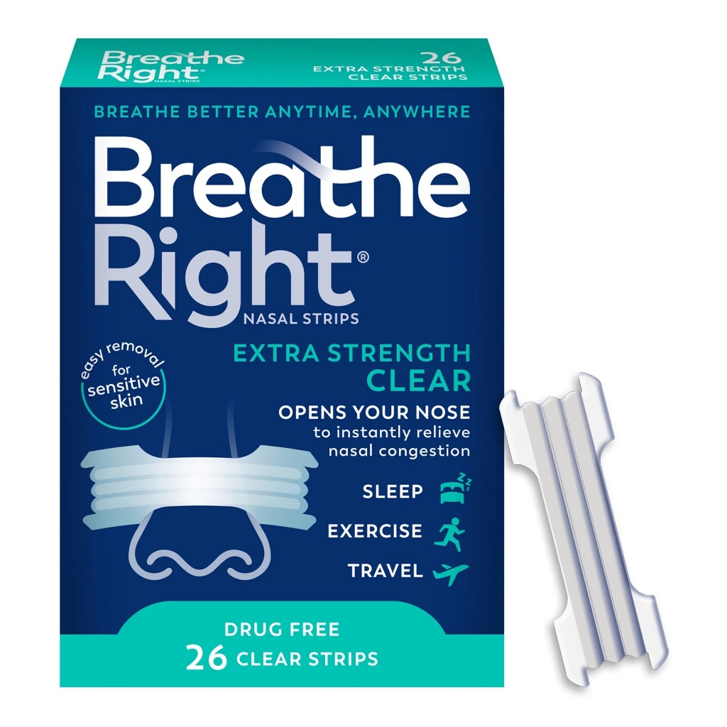 Tiras Nasais Breathe Right Extra Fortes, Para Pele Sensível, 26 Unidades