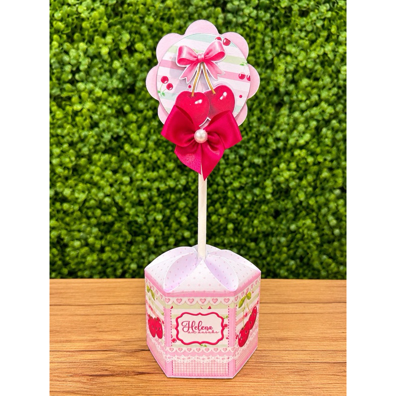 Centro de Mesa Tema Cerejinha – Personalizado | Cerejinha | Festa Infantil | Lembrancinha | Festa Cerejinha